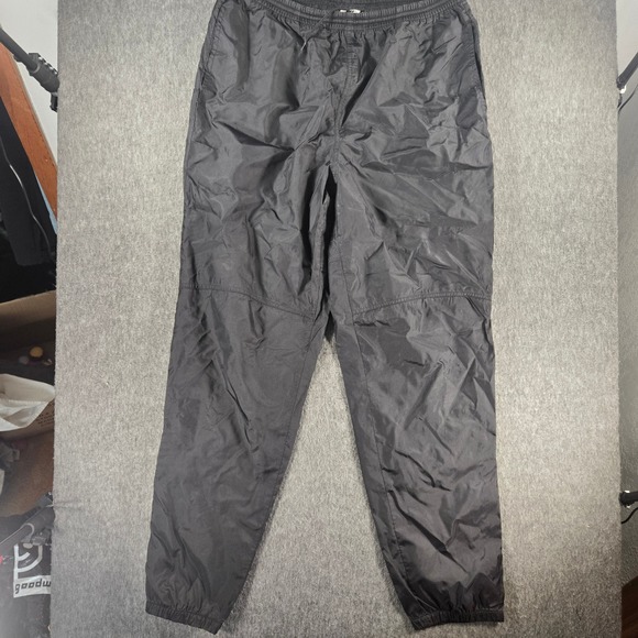 Nike Other - Vintage Nike Track Pants Mens Large Black Nylon Windbreaker Ankle Zip Swoosh